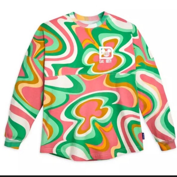 Disney Pink and Green Swirl Women's Spirit Jersey - Picture 2 of 10